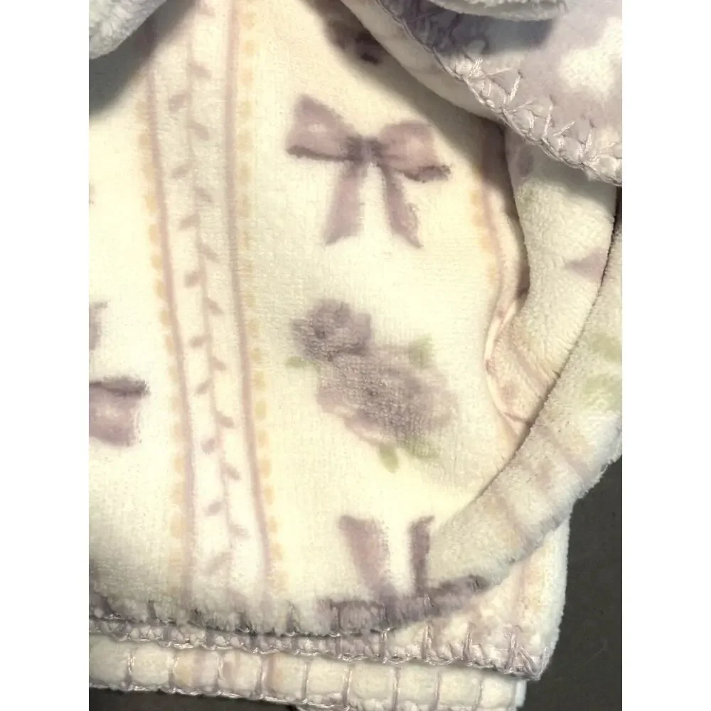 Laura Ashley Baby Blanket Plush Toy Bunny Rabbit Bows Gift Set Lovey Lavender
